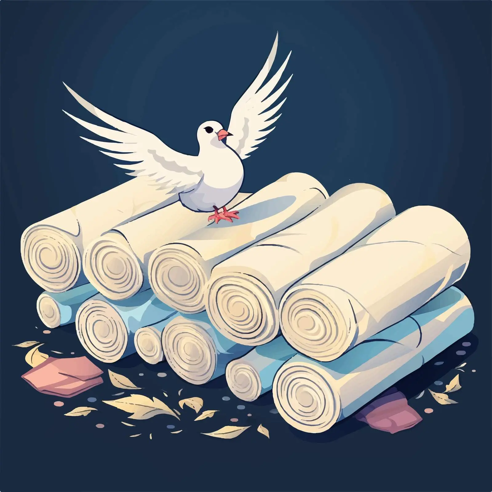 Holy Spirit with Religious Parchments Illustration — free download from Dotvec