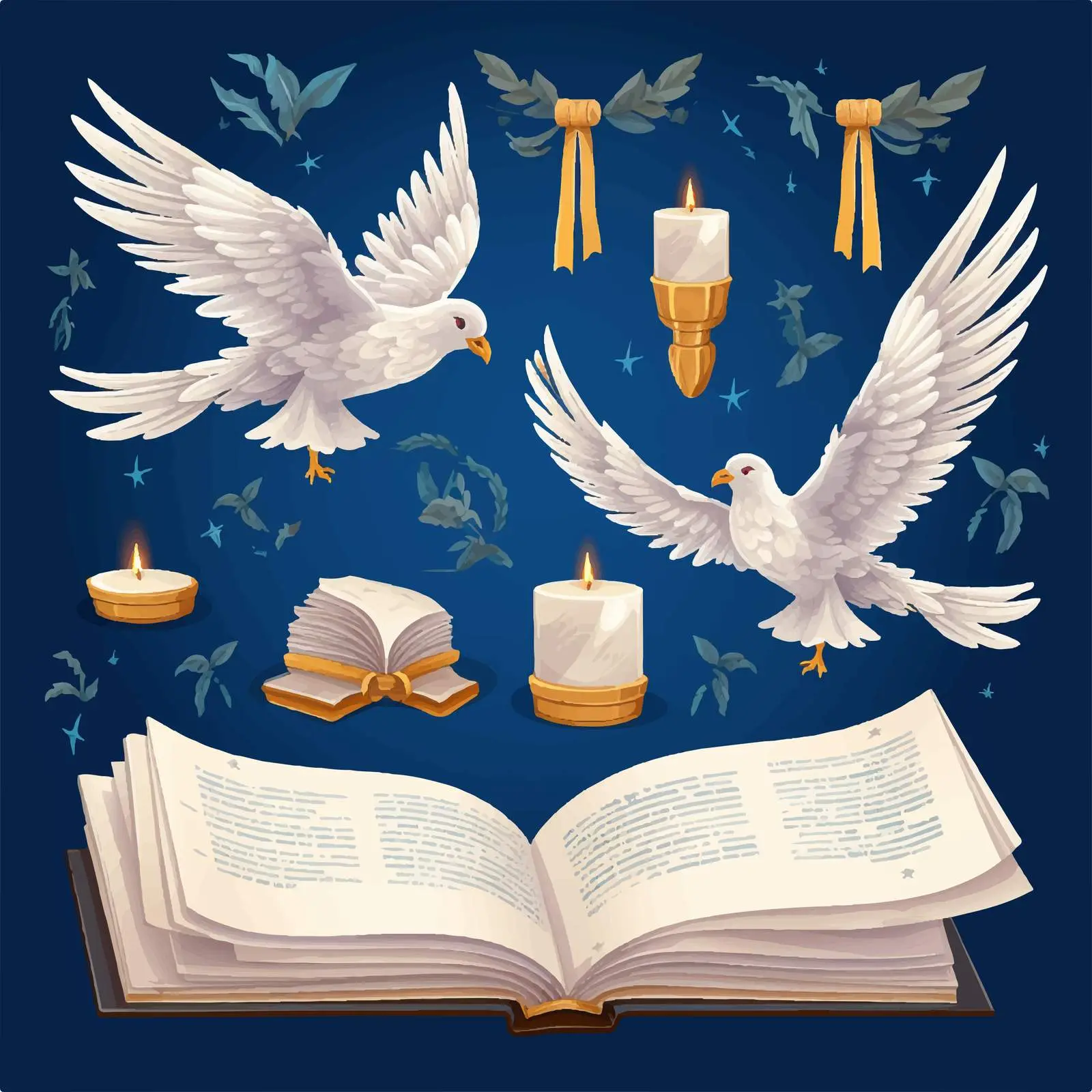 Holy Spirit with Parchments Religious Vector Art — free download from Dotvec