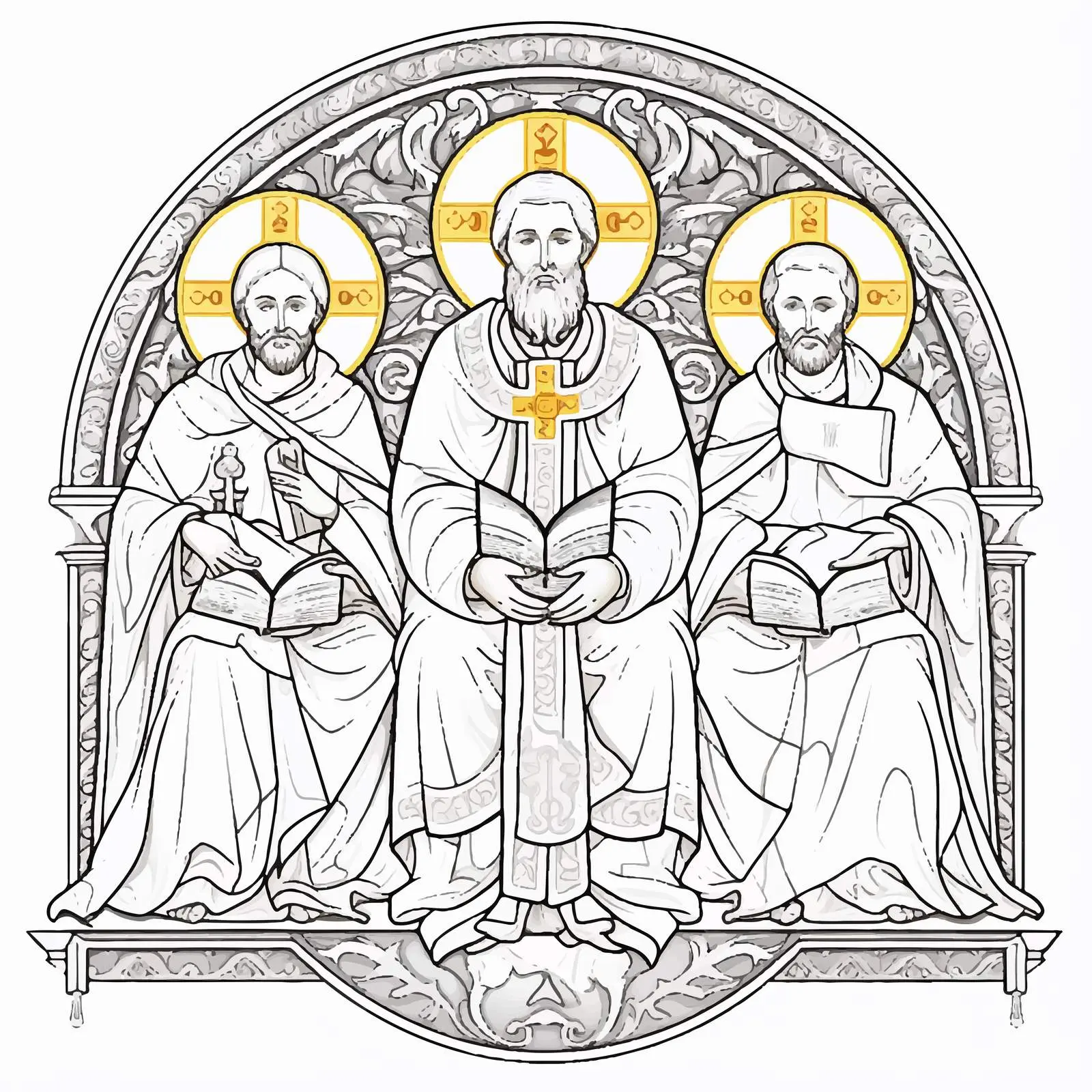 Holy Trinity Coloring Page for Kids – free ghost image from Dotvec