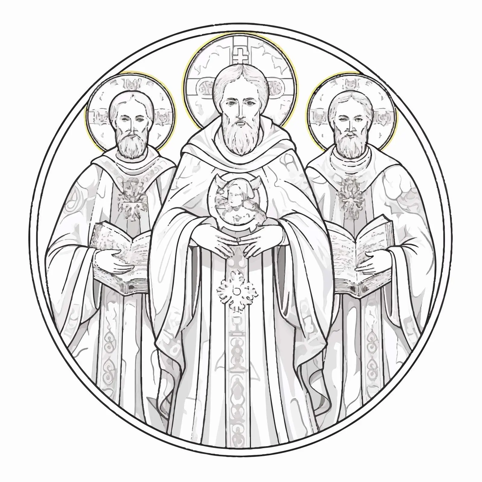 Holy Trinity Coloring Page for Kids – free ghost image from Dotvec