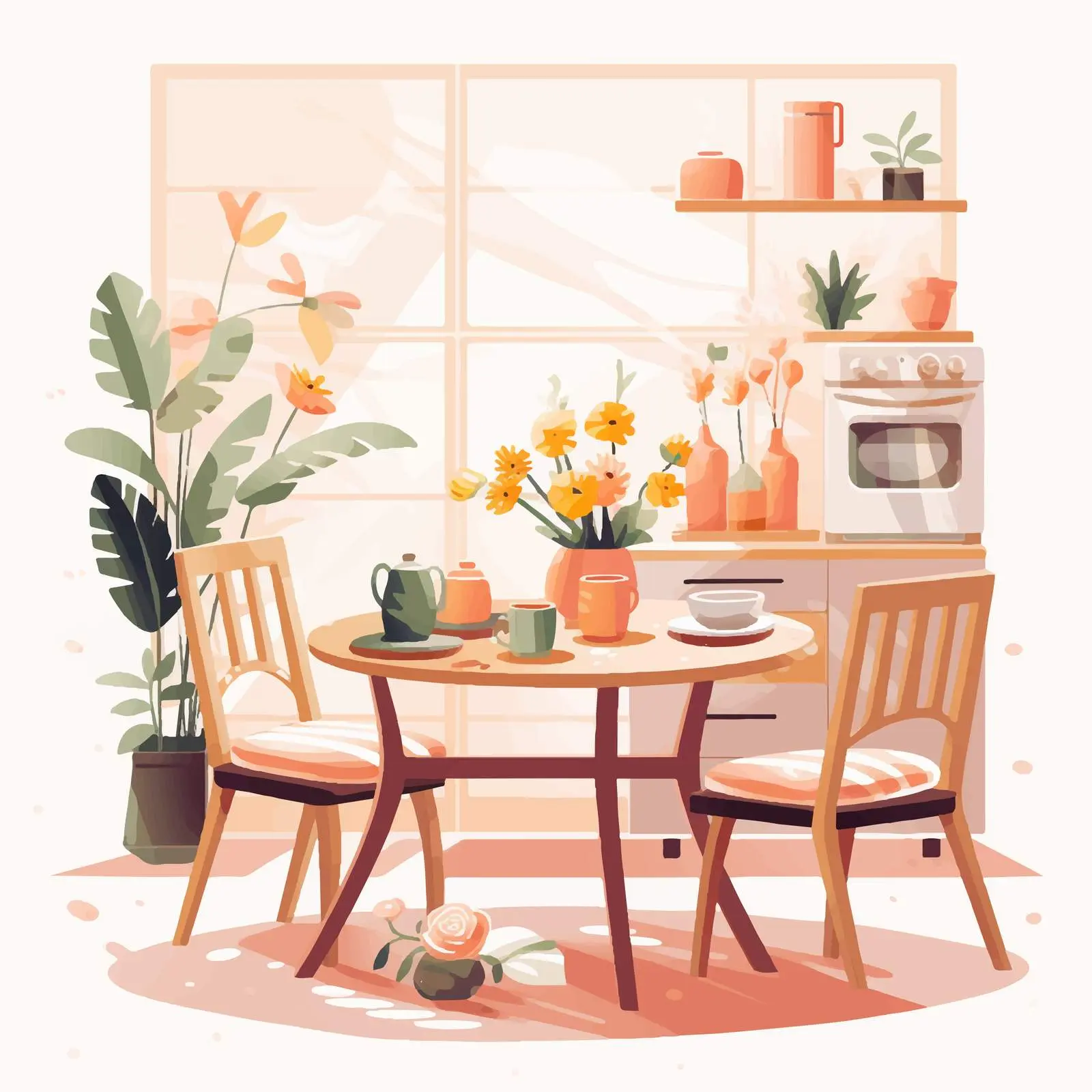 Cozy Spring Dining Room Interior Design — free download from Dotvec