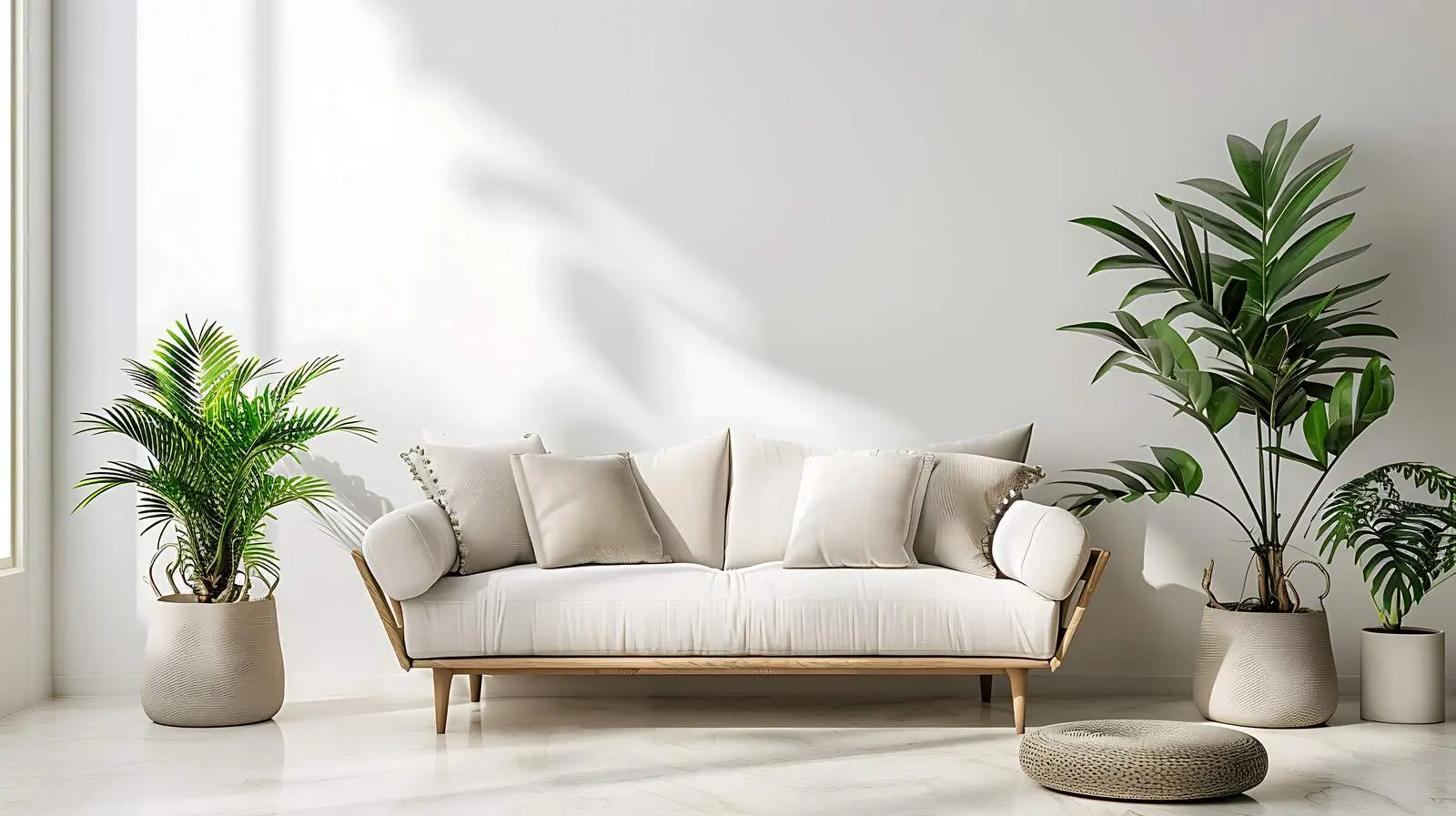 Cozy Living Room with Modern Sofa and Pillows – free fabric textures image from Dotvec