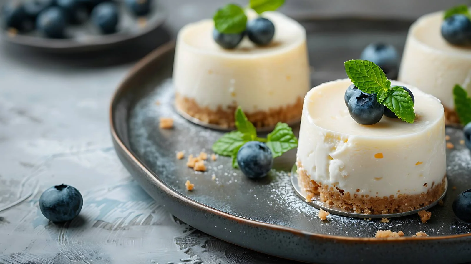 Mini Cheesecake on Plate — free download from Dotvec