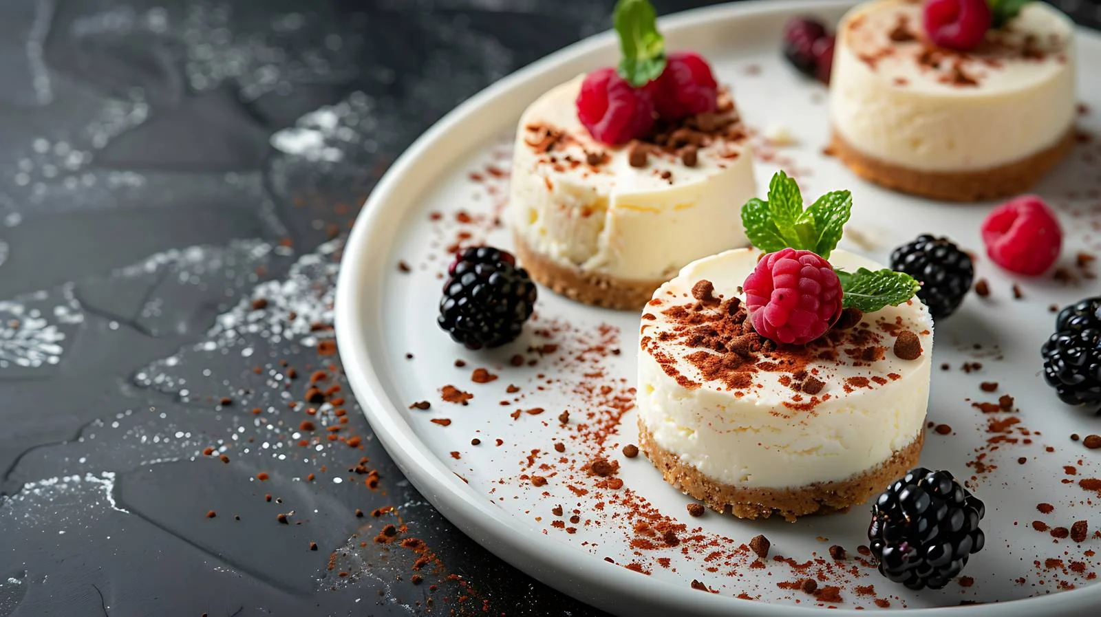 Mini Cheesecake on Plate — free download from Dotvec