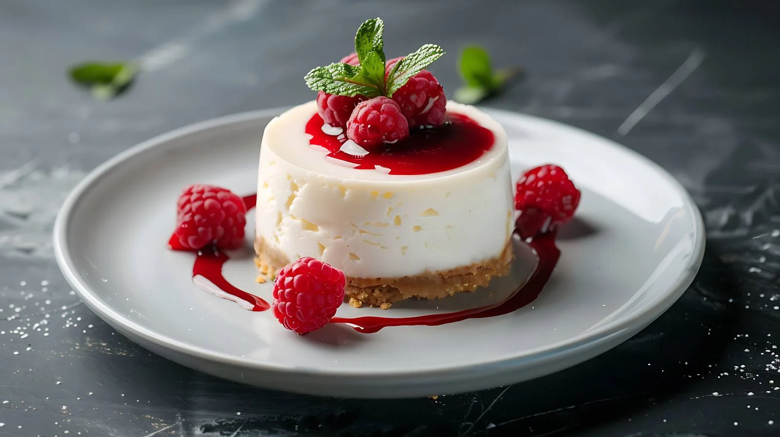 Mini Cheesecake on Dark Plate — free download from Dotvec