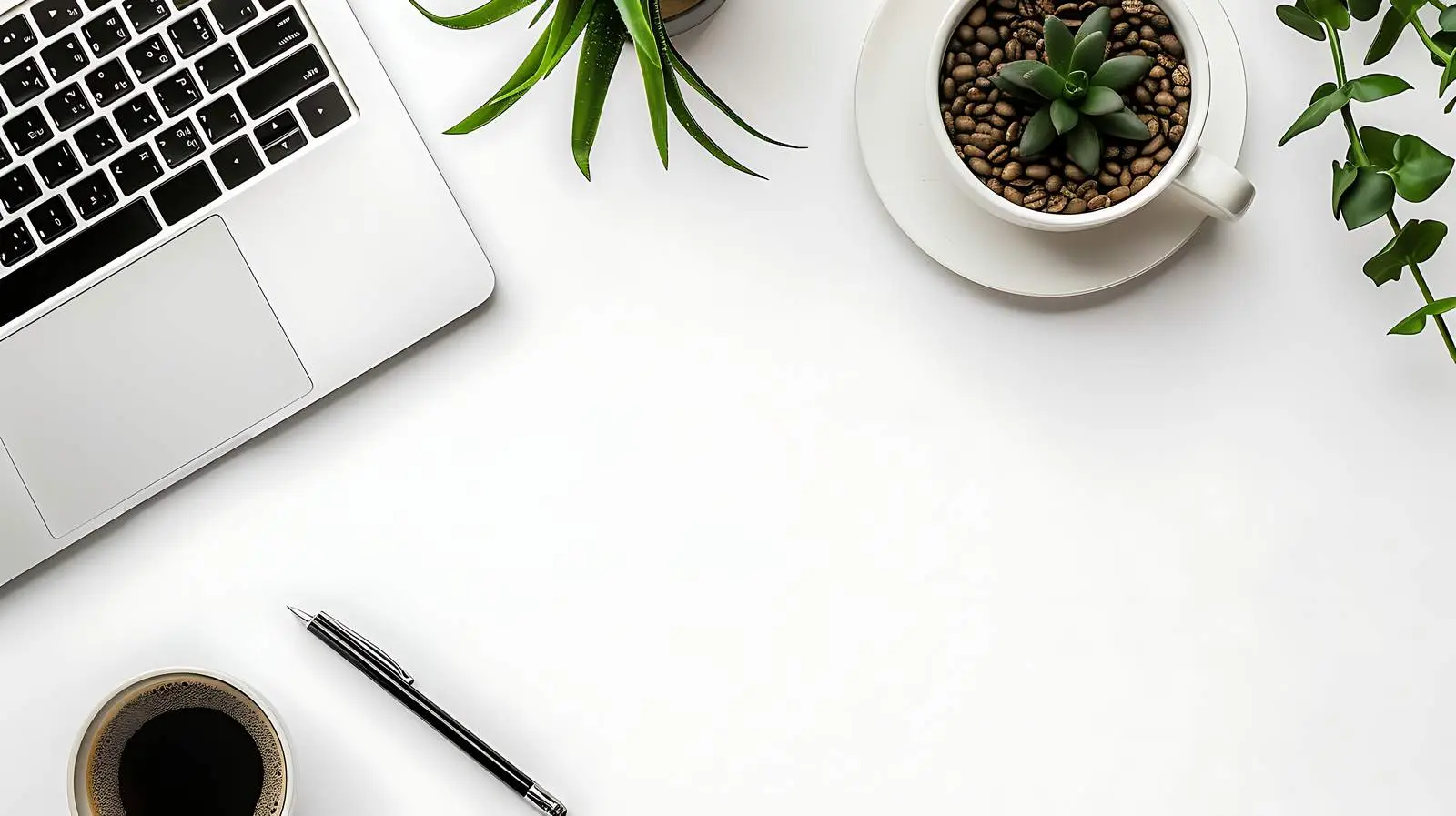 Cozy Home Office Workspace with Laptop and Coffee — free download from Dotvec