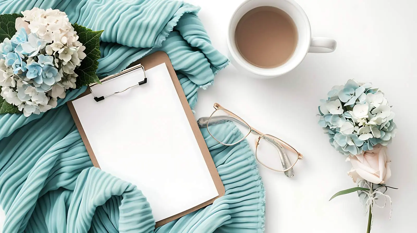 Home Office Desk with Clipboard and Copy Space — free download from Dotvec