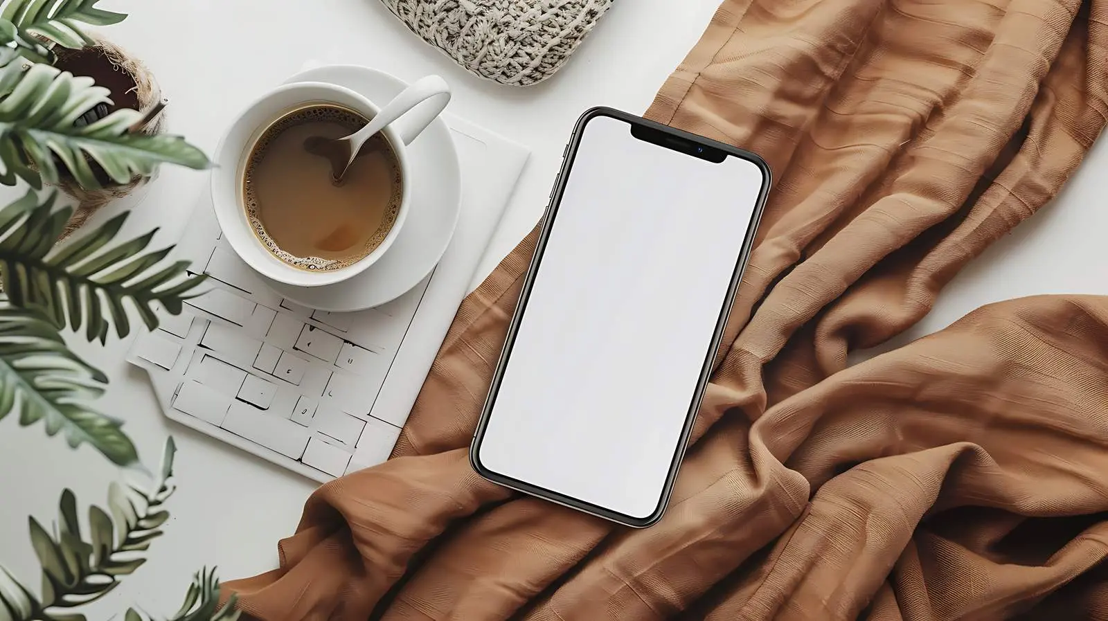 Home Office Desk with Mockup and Smartphone — free download from Dotvec