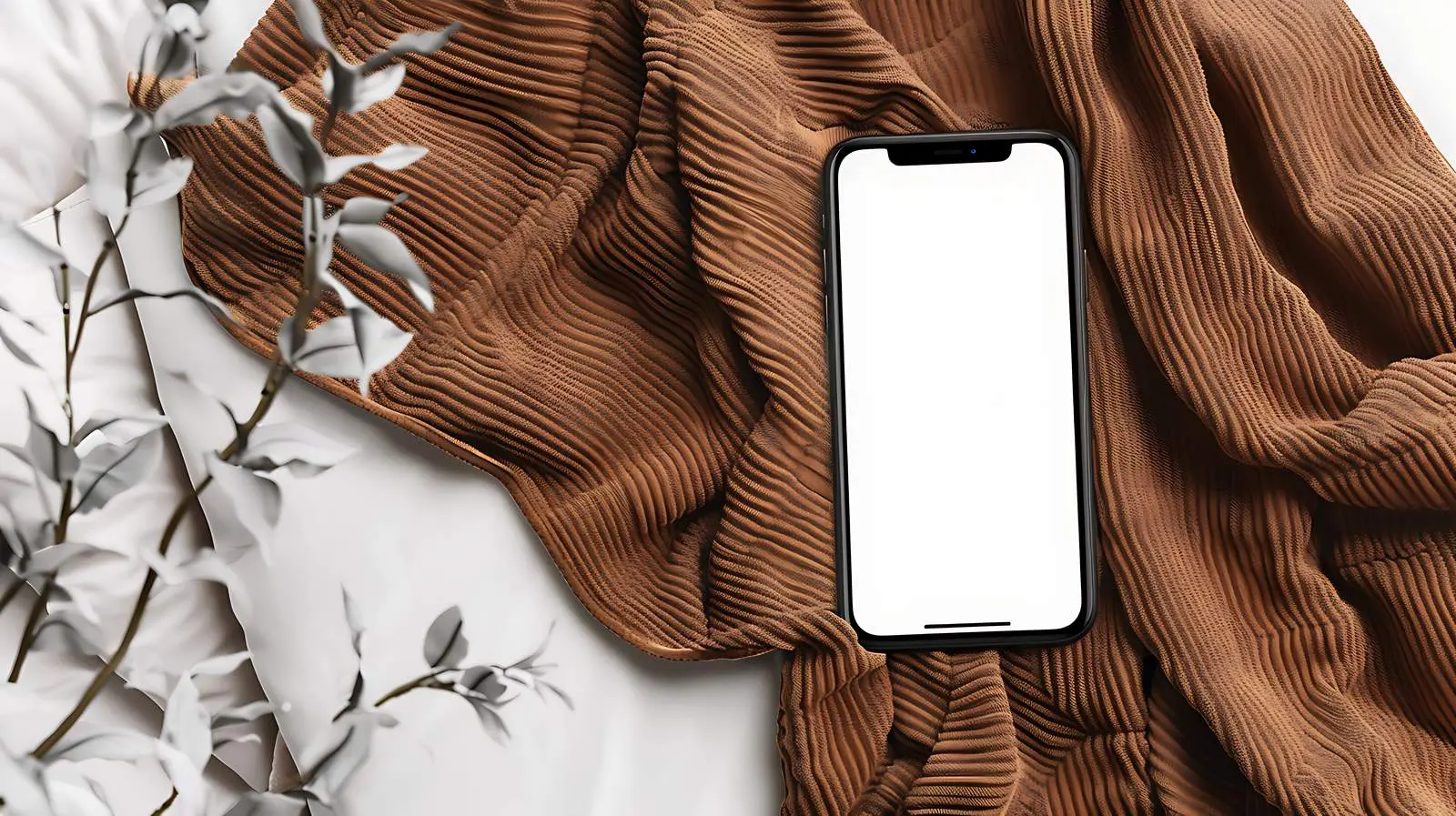 Home Office Desk Workspace with Blank Screen — free download from Dotvec