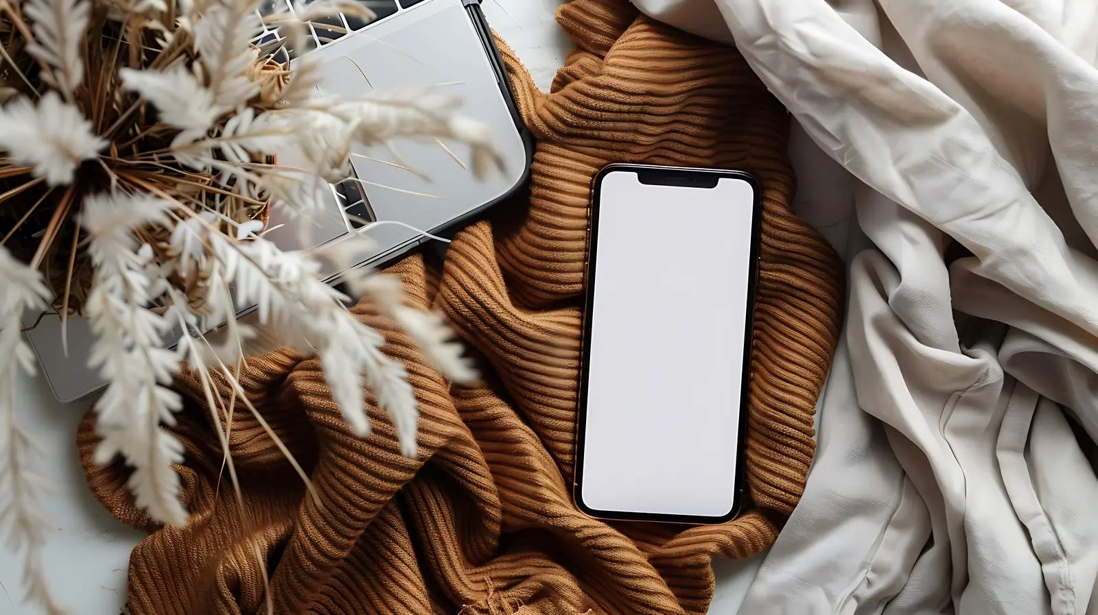 Modern Home Office Desk with Smartphone Setup — free download from Dotvec