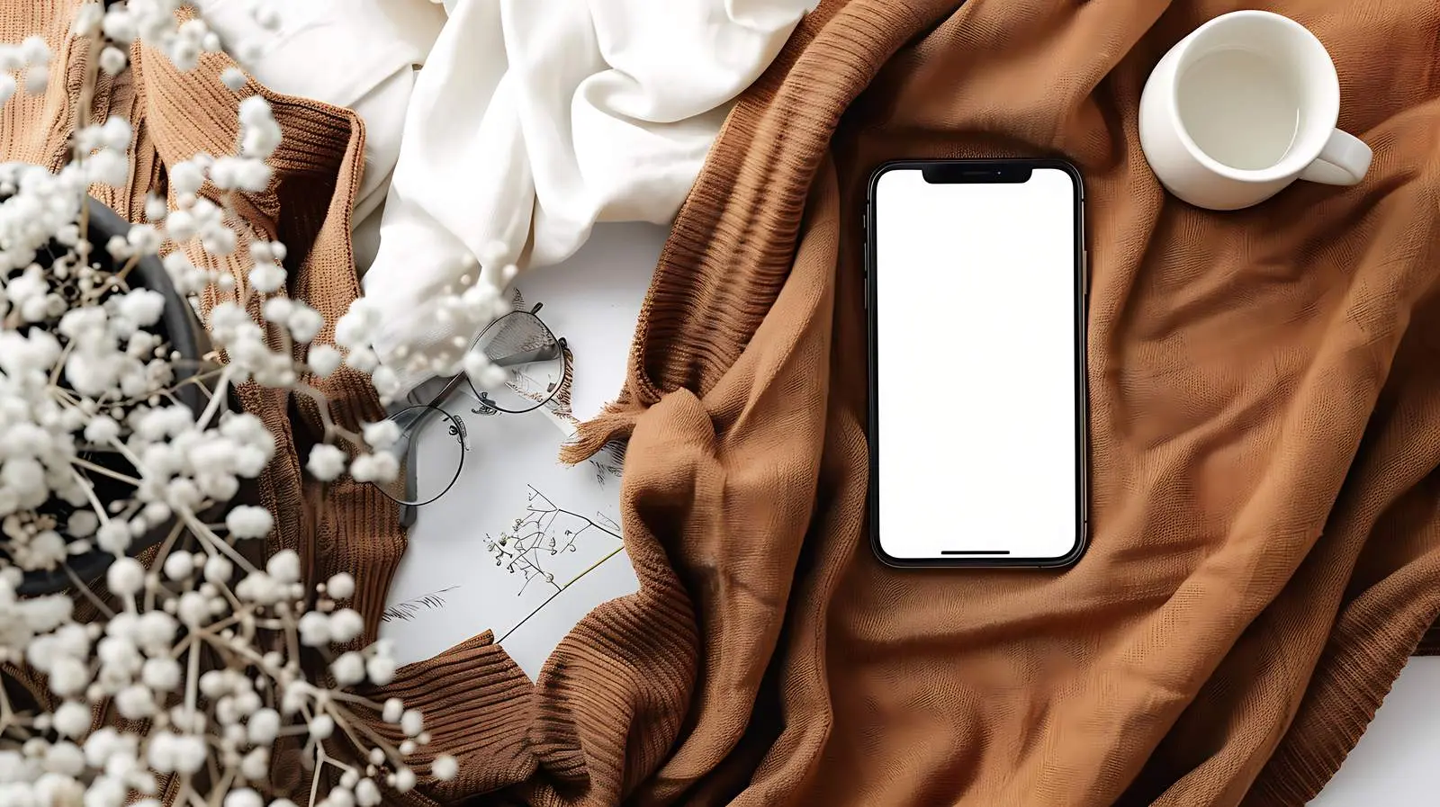 Home Office Desk Workspace with Smartphone — free download from Dotvec