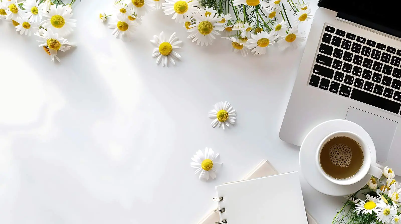 Modern Home Office Desk with Laptop and Supplies — free download from Dotvec