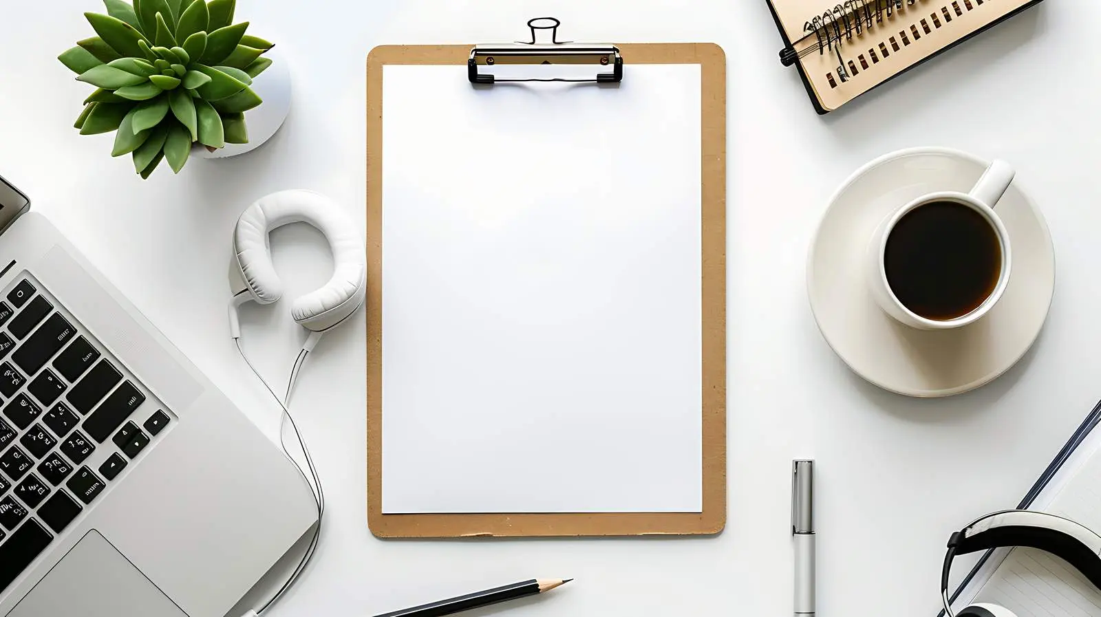 Cozy Home Office Workspace with Laptop and Flowers — free download from Dotvec