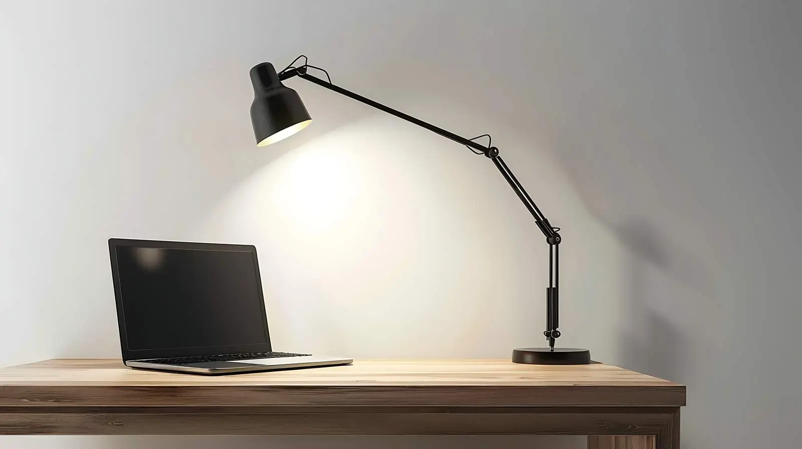 Cozy Home Office Workspace with Laptop and Lamp — free download from Dotvec