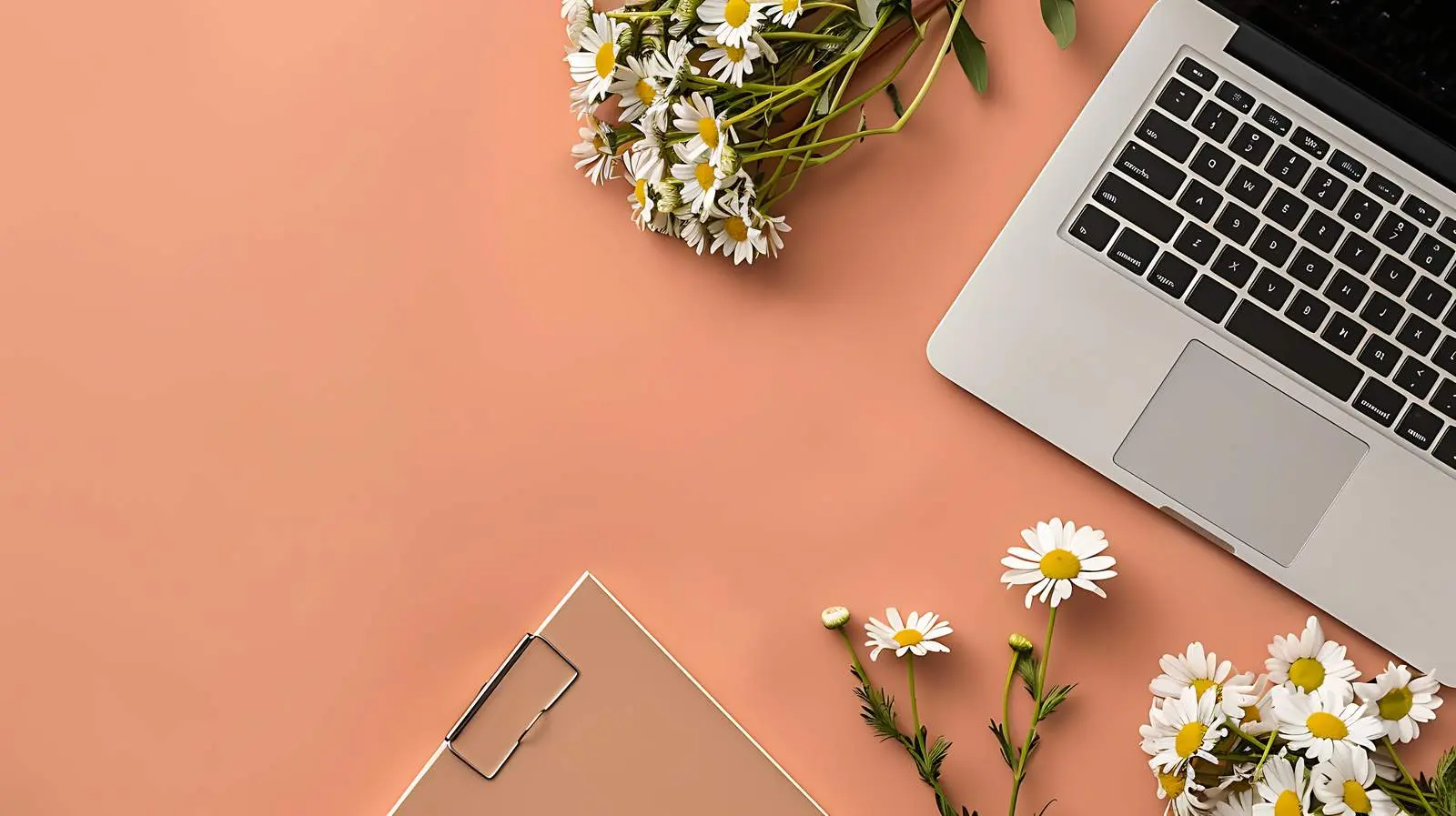 Home Office Workspace with Laptop and Notebook — free download from Dotvec