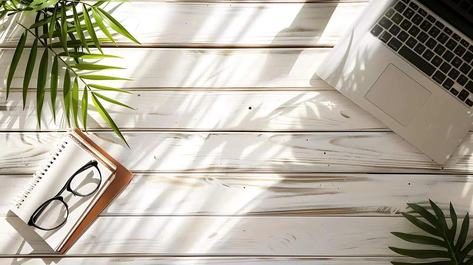 Home Office Workspace with Laptop and Notebook – free home productivity image from Dotvec