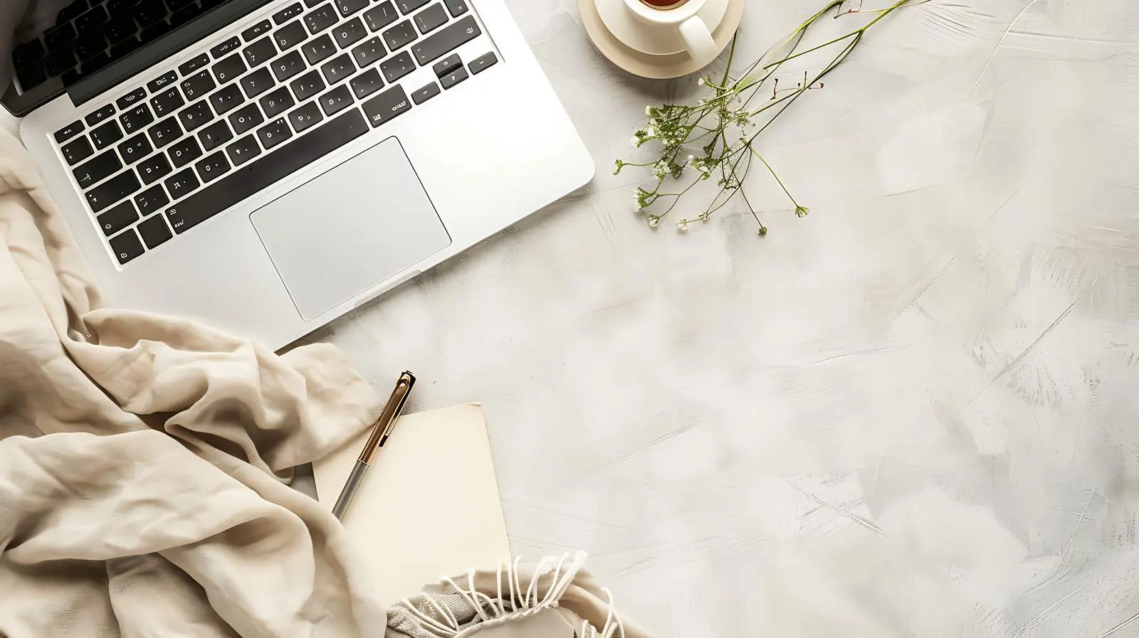 Stylish Home Office Desk Workspace with Laptop — free download from Dotvec