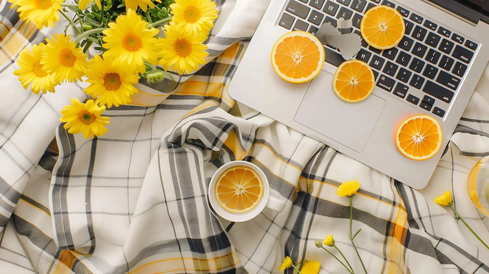 Stylish Home Office Workspace with Laptop — free download from Dotvec