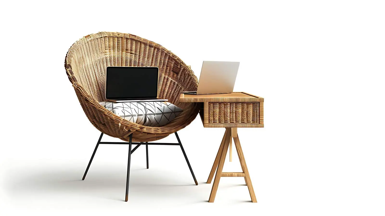 Modern Home Office Workspace with Laptop — free download from Dotvec