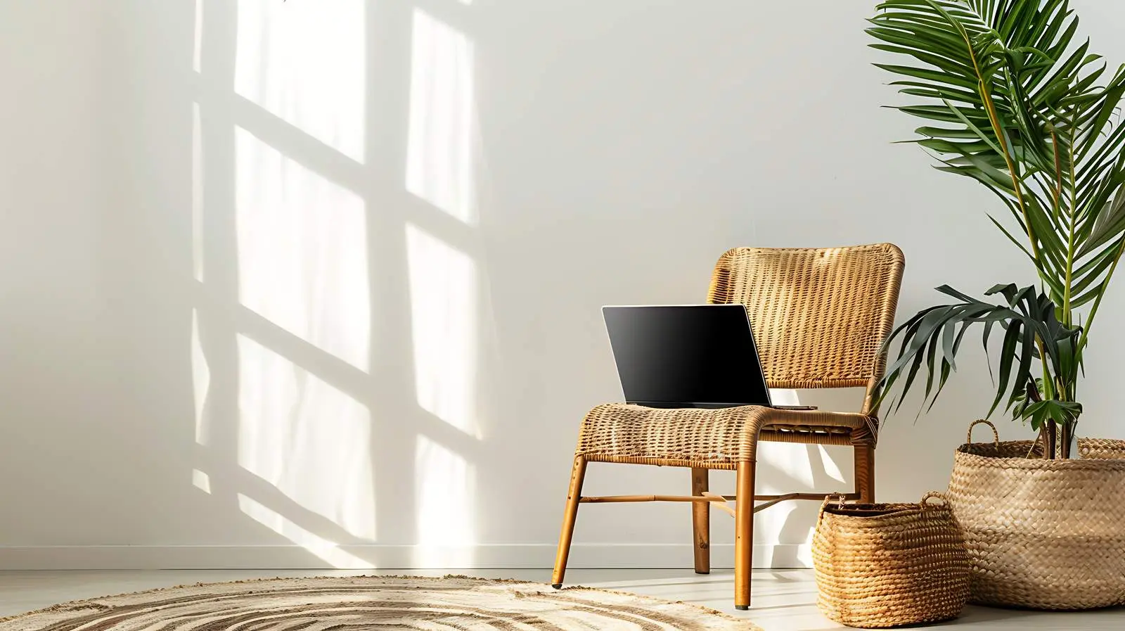 Modern Home Office Workspace with Laptop — free download from Dotvec