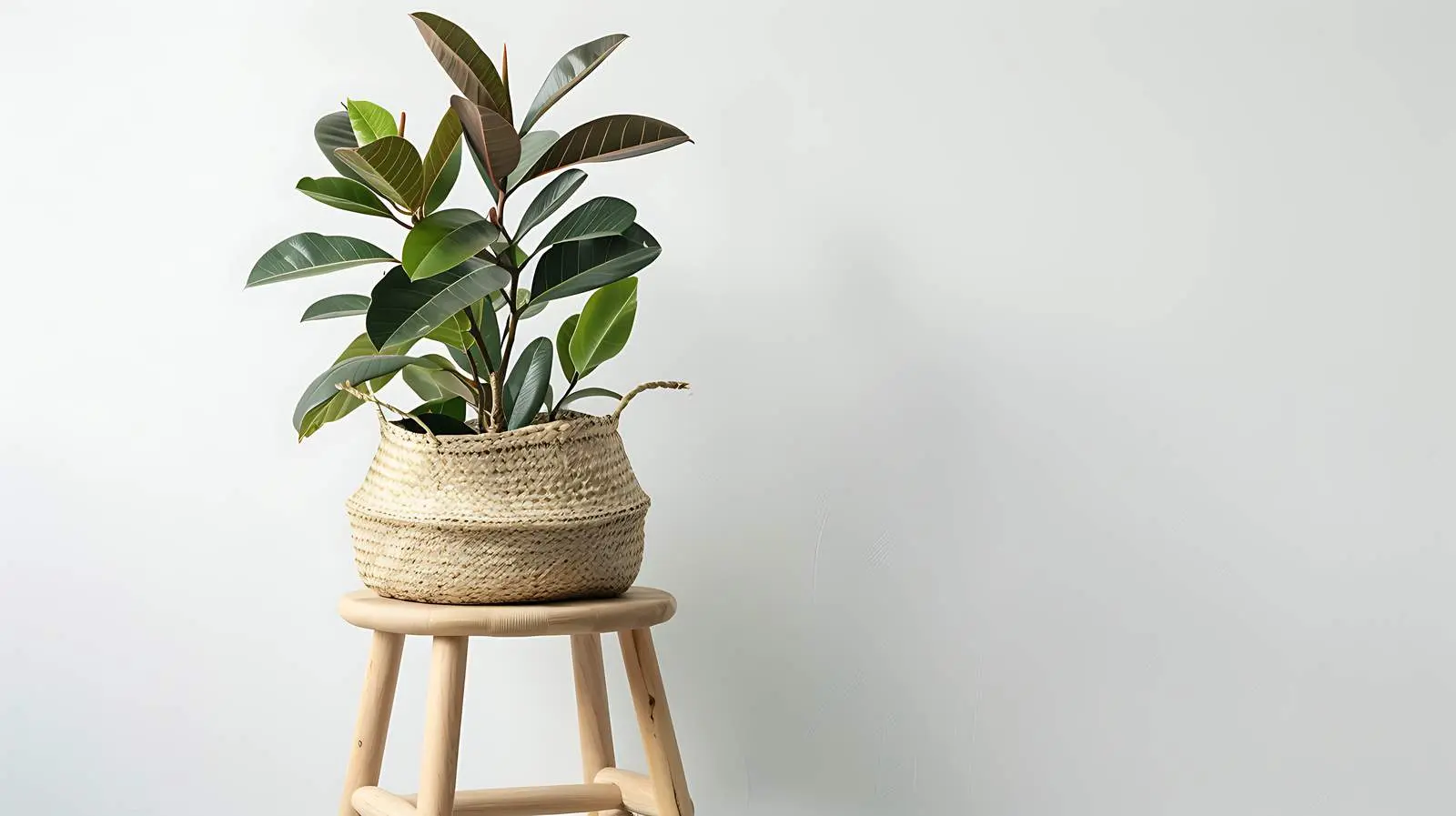 Ficus Elastica Robusta in Straw Bag — free download from Dotvec