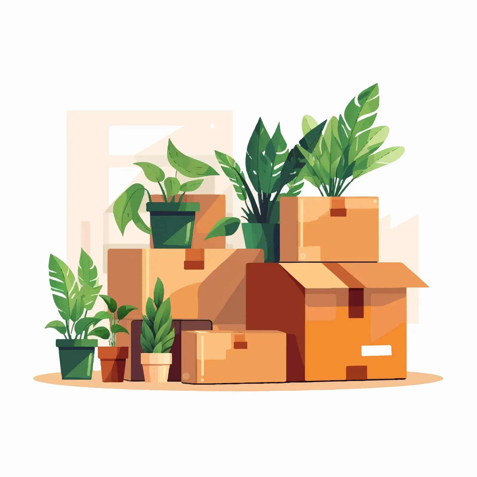 Packed Cardboard Boxes for Home Decorations — free download from Dotvec