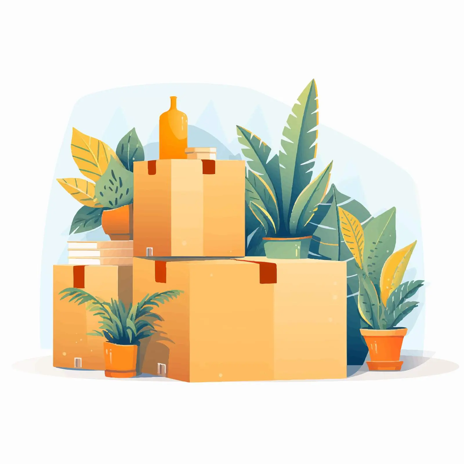 Cardboard Boxes of House Decorations — free download from Dotvec