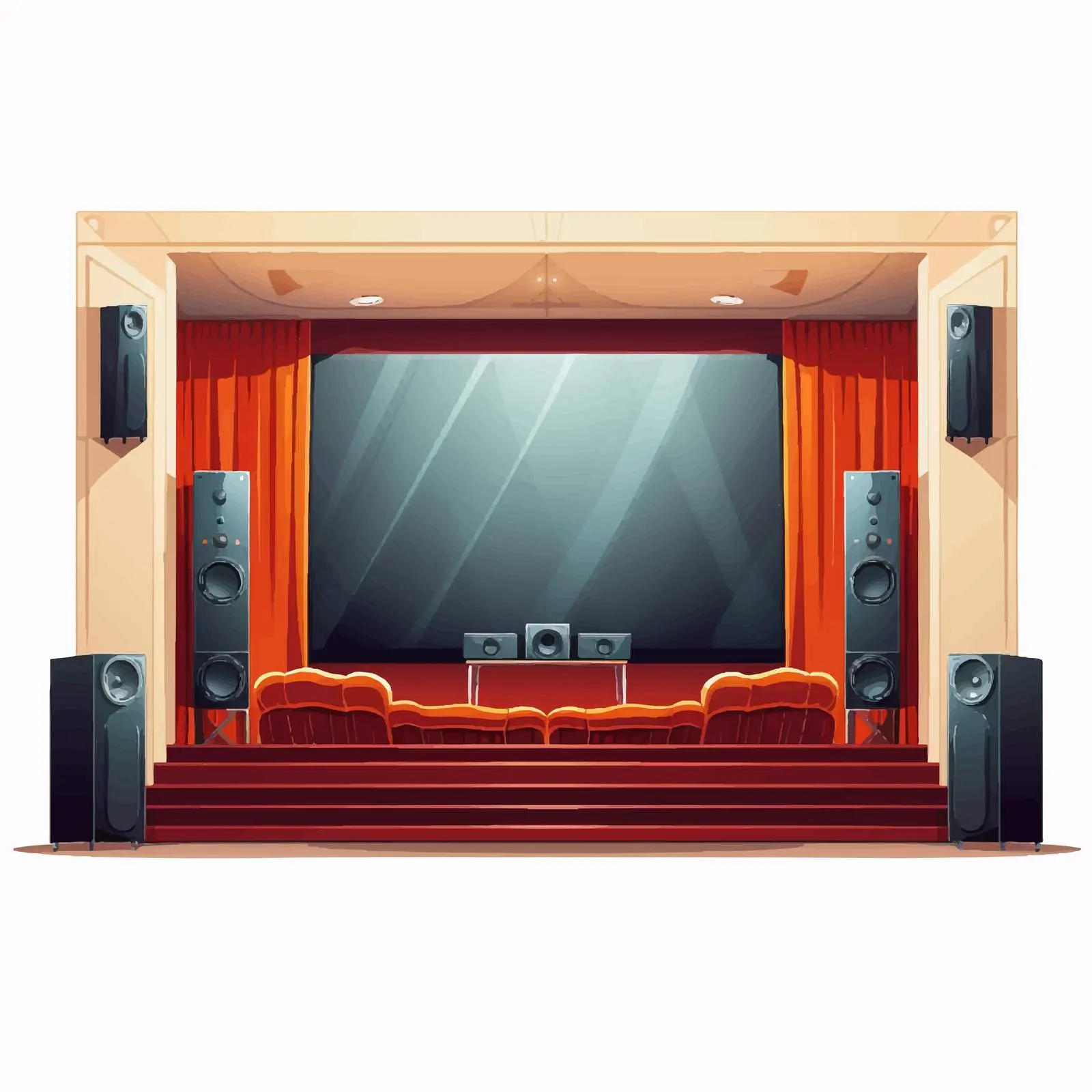 Home Theatre Vector Illustration on White Background — free download from Dotvec
