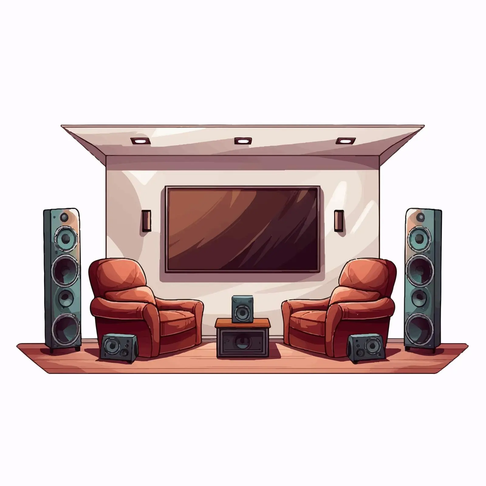 Home Theatre Vector Illustration on White Background — free download from Dotvec