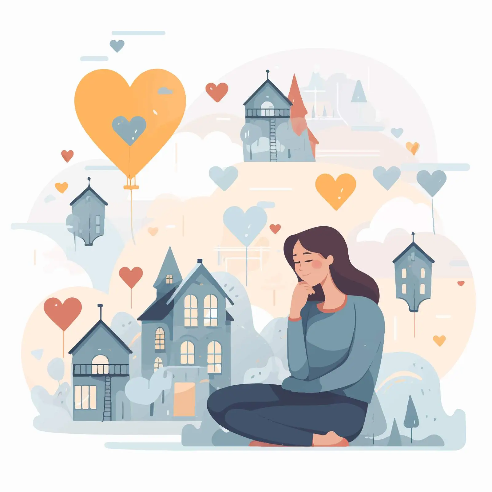 Homeland Thoughts and Memories Concept Vector — free download from Dotvec