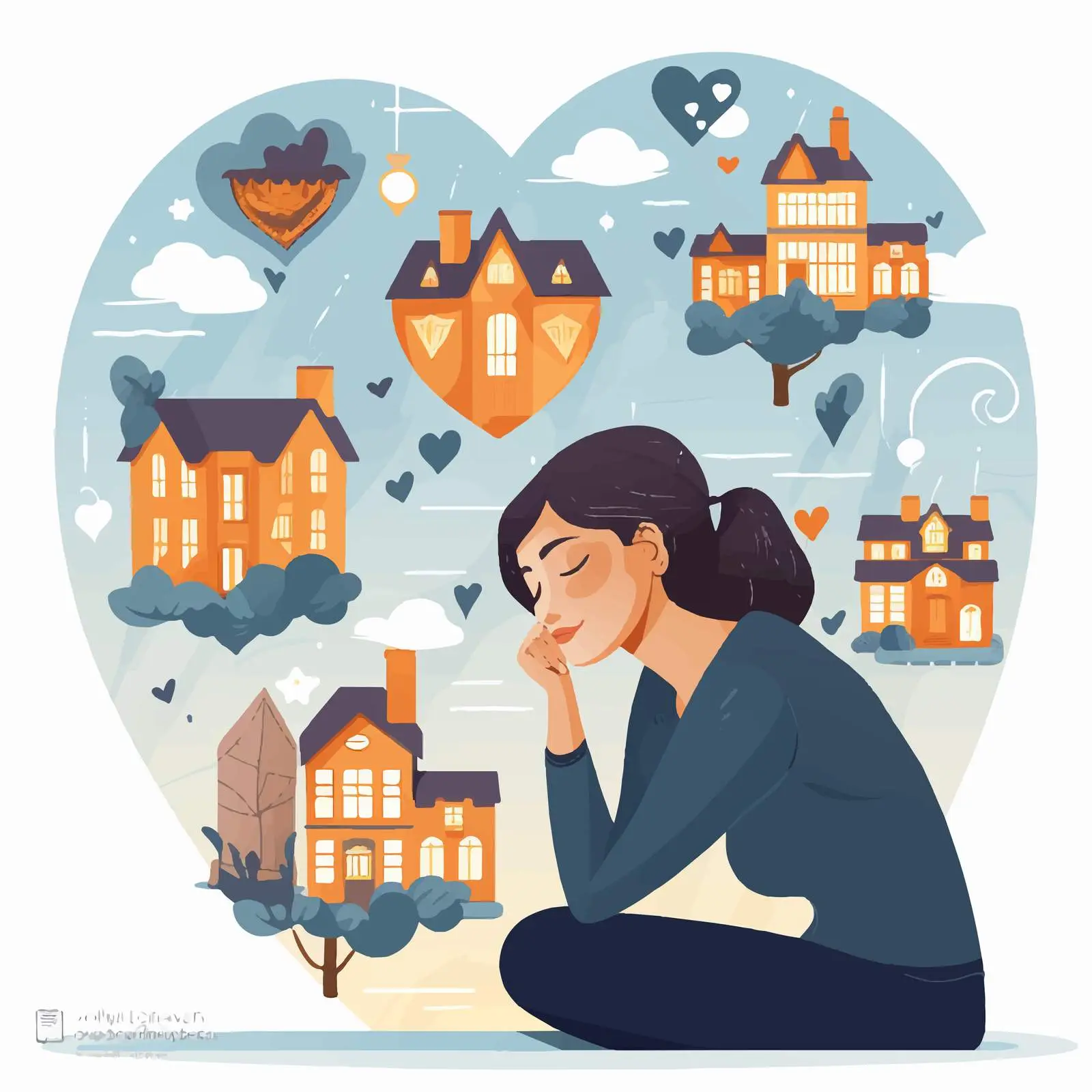 Memories of Hometown Concept Illustration — free download from Dotvec