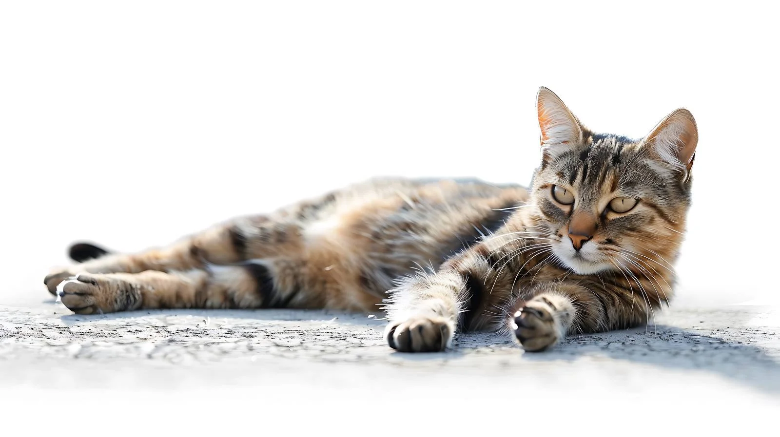 Tranquil Homeless Cat Soaking Sunlight Outdoors — free download from Dotvec