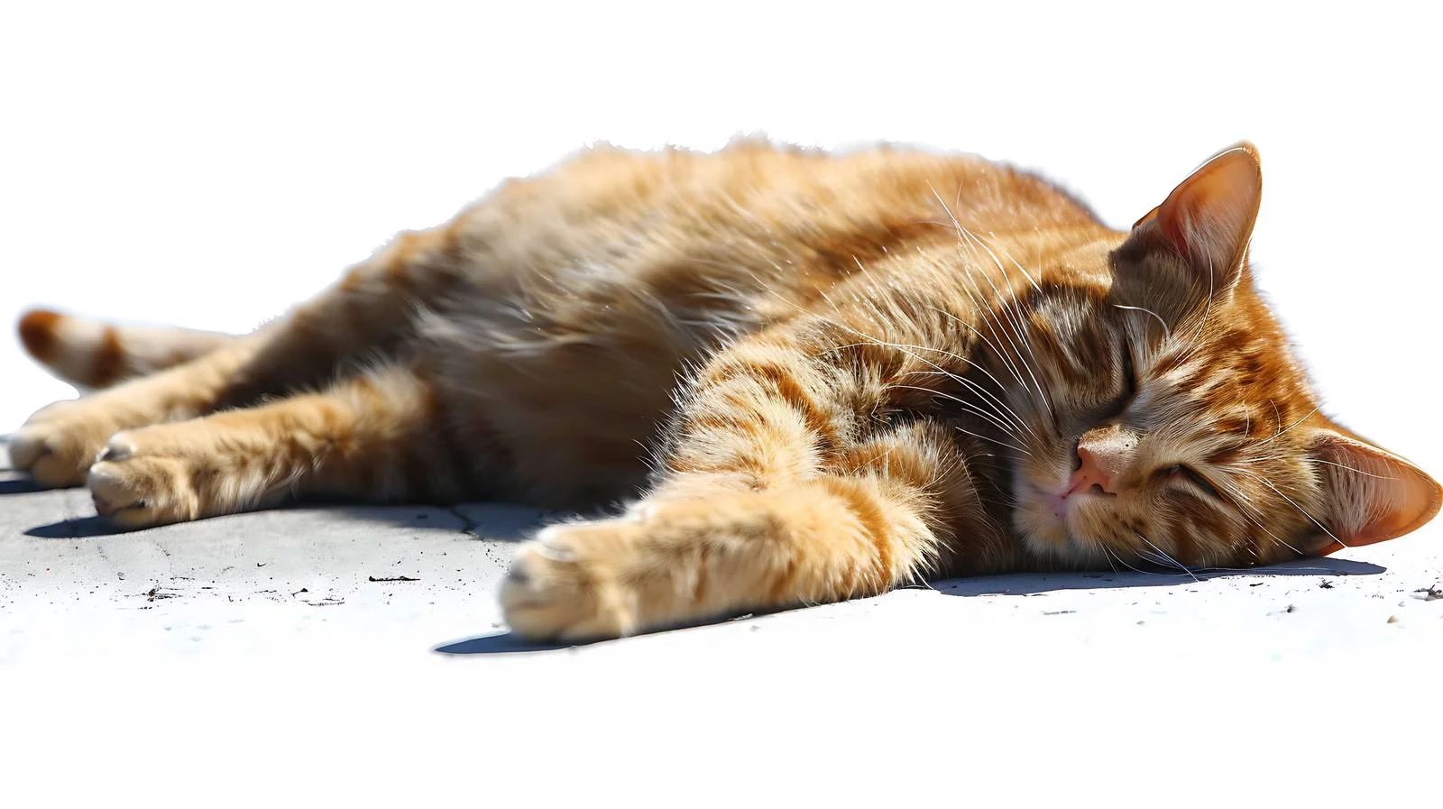 Sun-kissed Homeless Cat Lounging Outdoors — free download from Dotvec