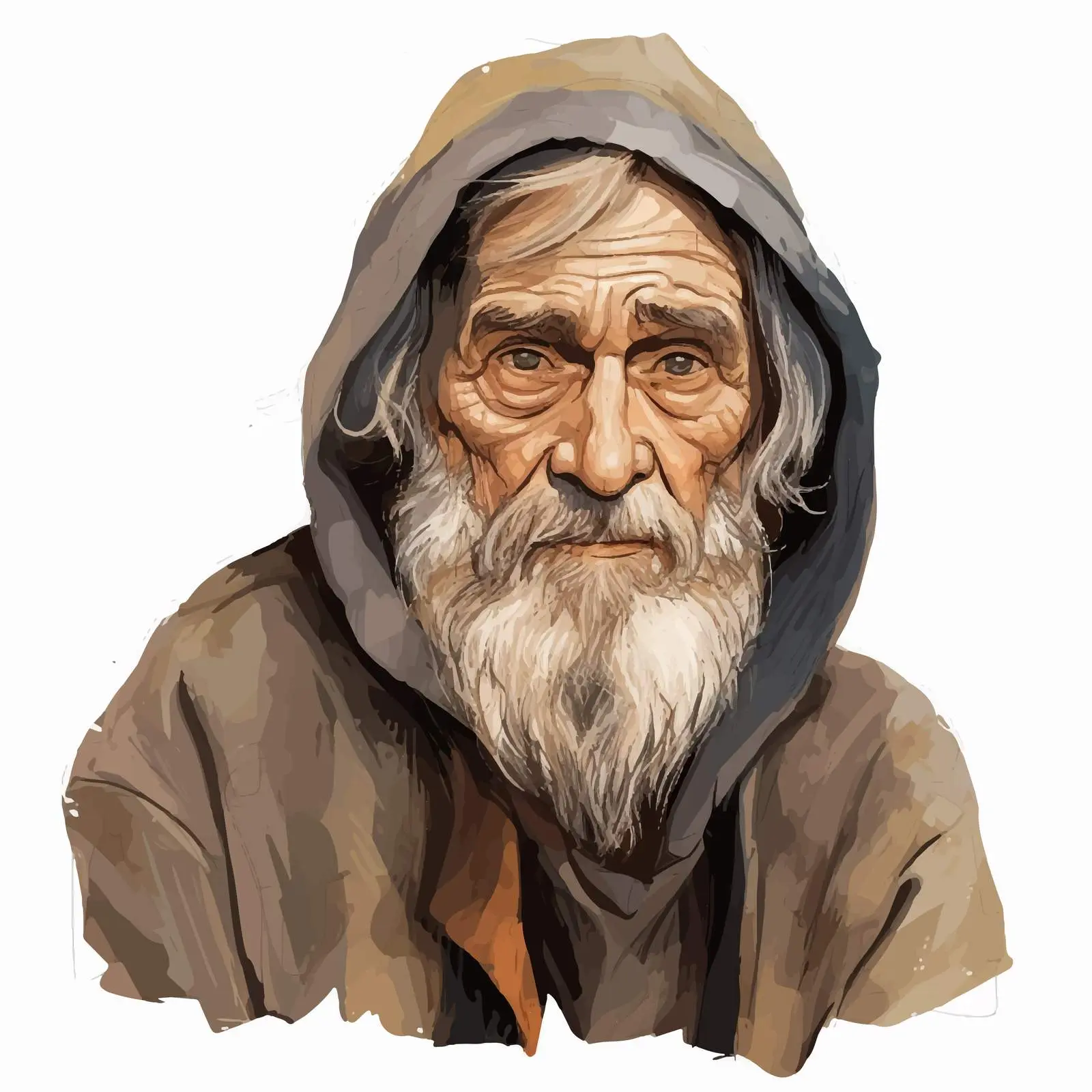Cartoon Illustration of Homeless Old Man Character — free download from Dotvec