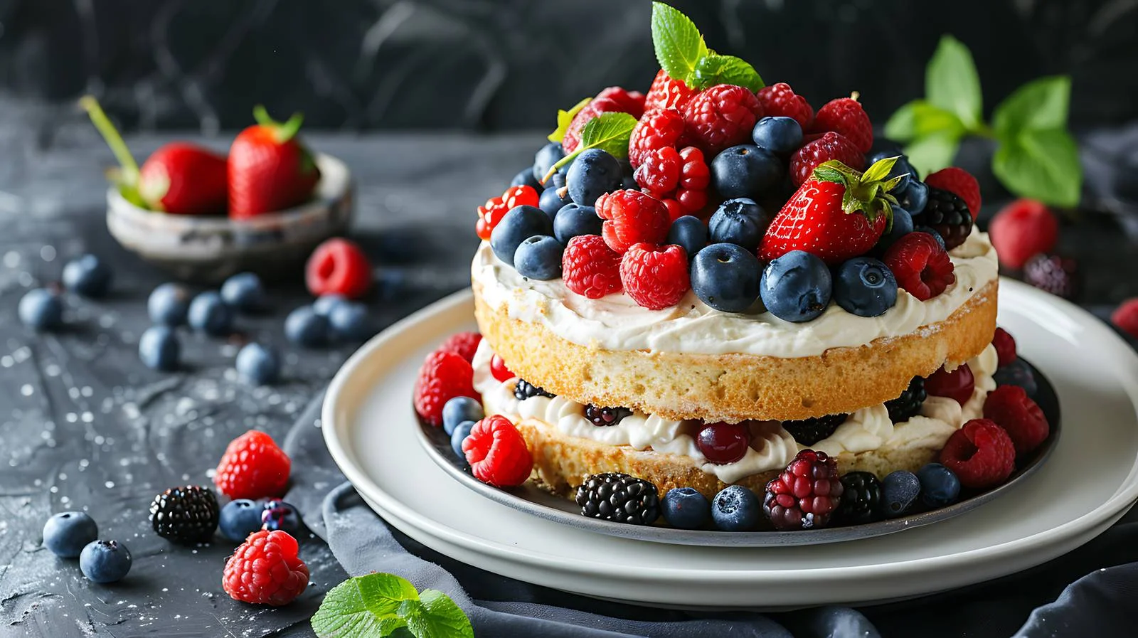 Delicious Berry Cake Dessert — free download from Dotvec