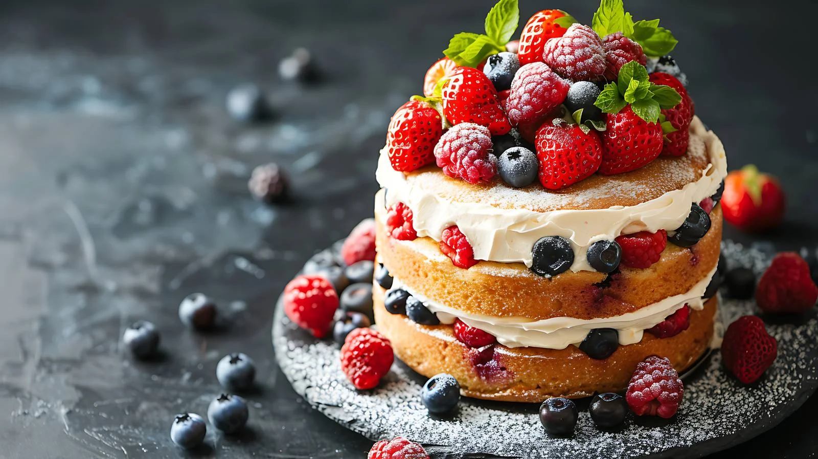 Delicious Berry Homemade Cake — free download from Dotvec