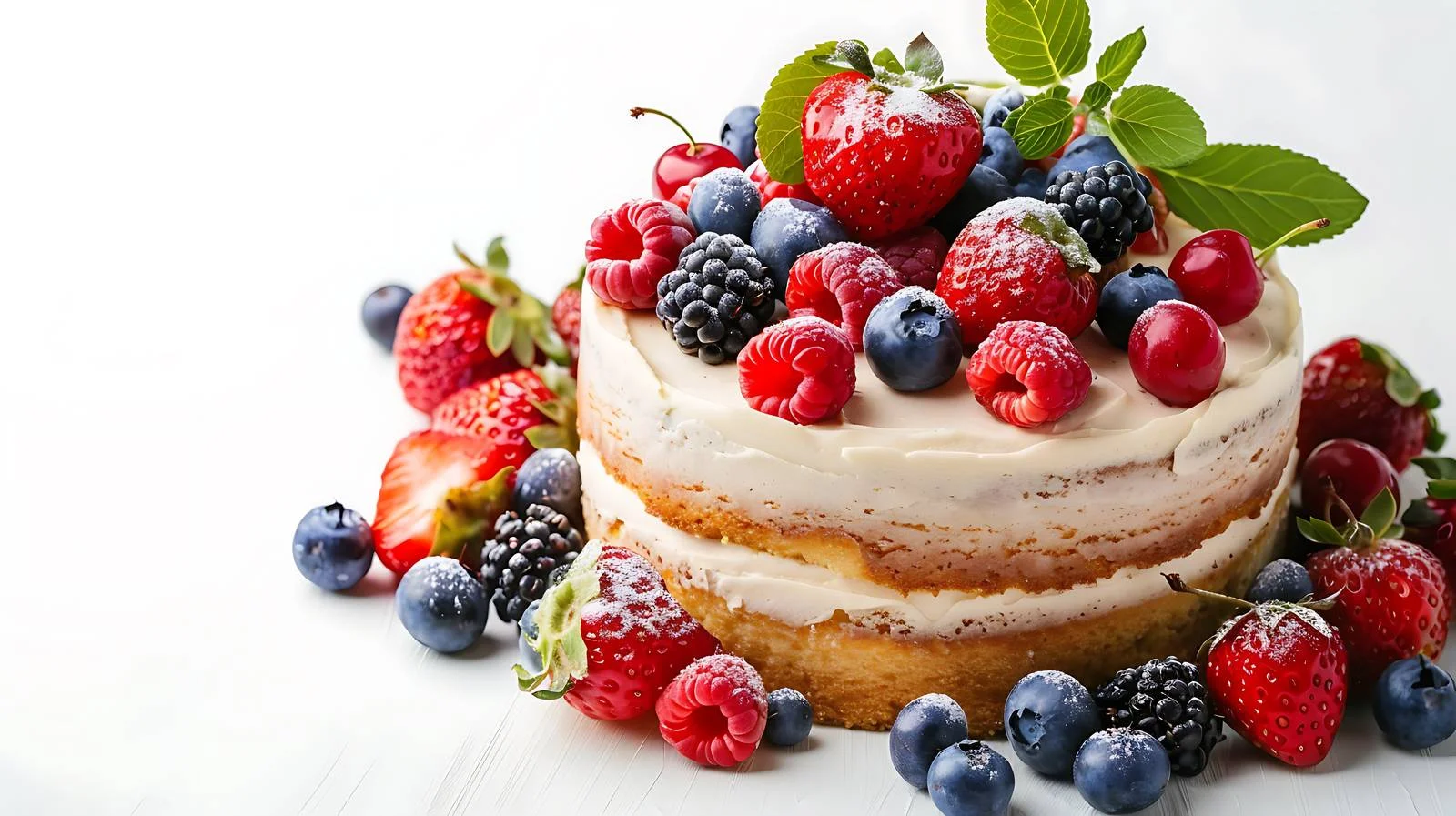 Rustic Berry Cake on Wooden Background — free download from Dotvec