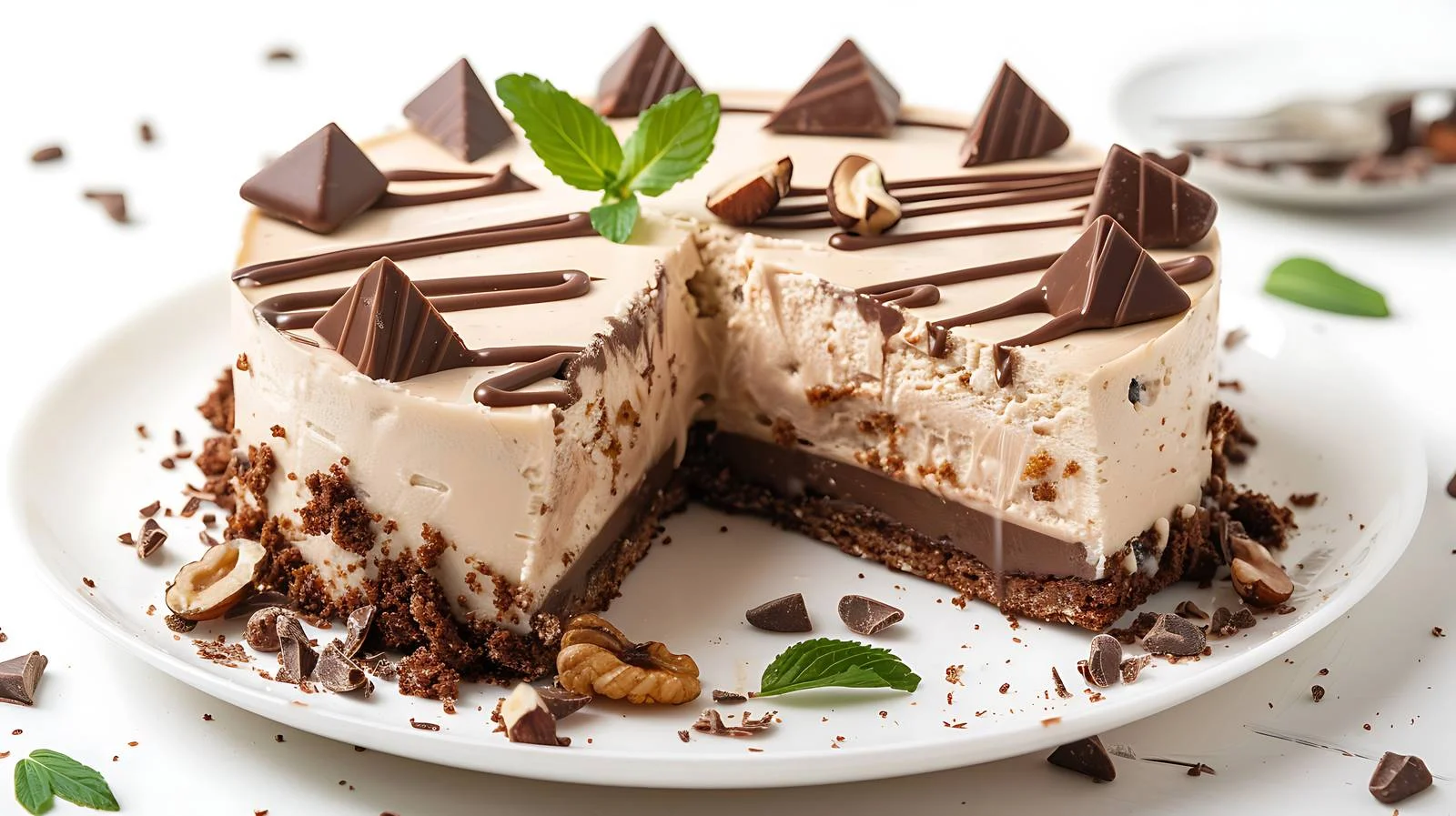 Decadent Cold Cake with Chocolate and Nuts — free download from Dotvec