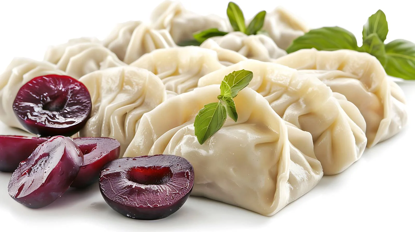 Exquisite Plum-Stuffed Dumplings on White Background — free download from Dotvec