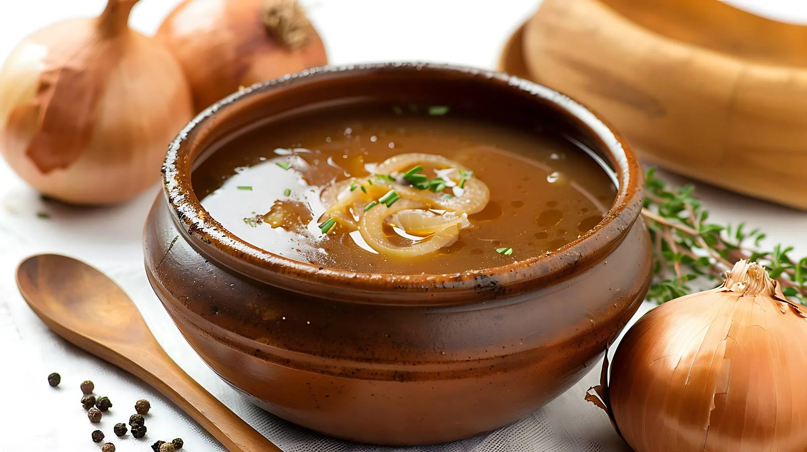 Classic Homemade Onion Soup on White — free download from Dotvec