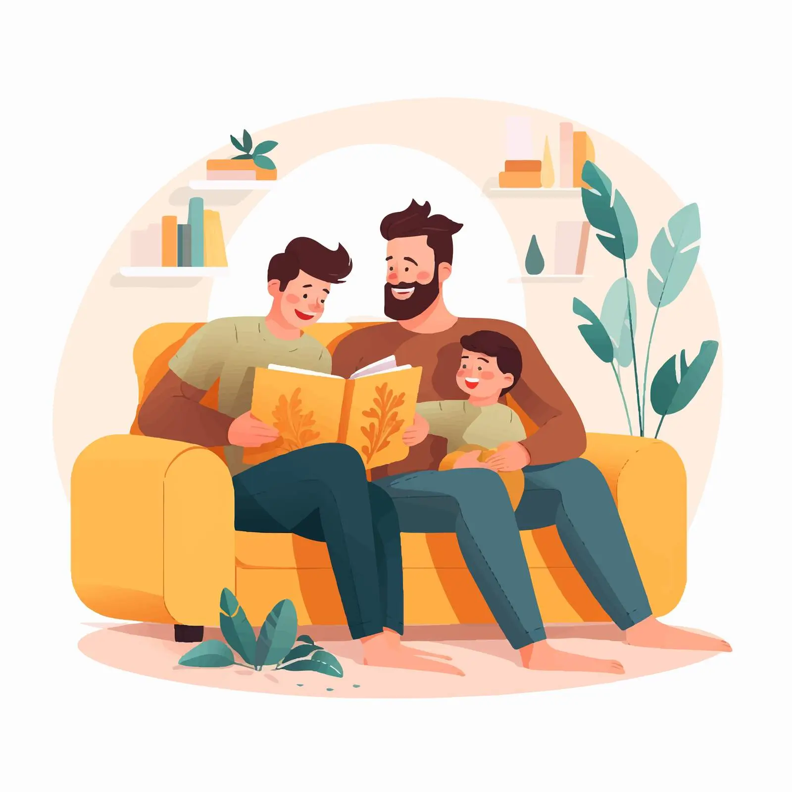 Loving Gay Couple Enjoying Time with Son — free download from Dotvec