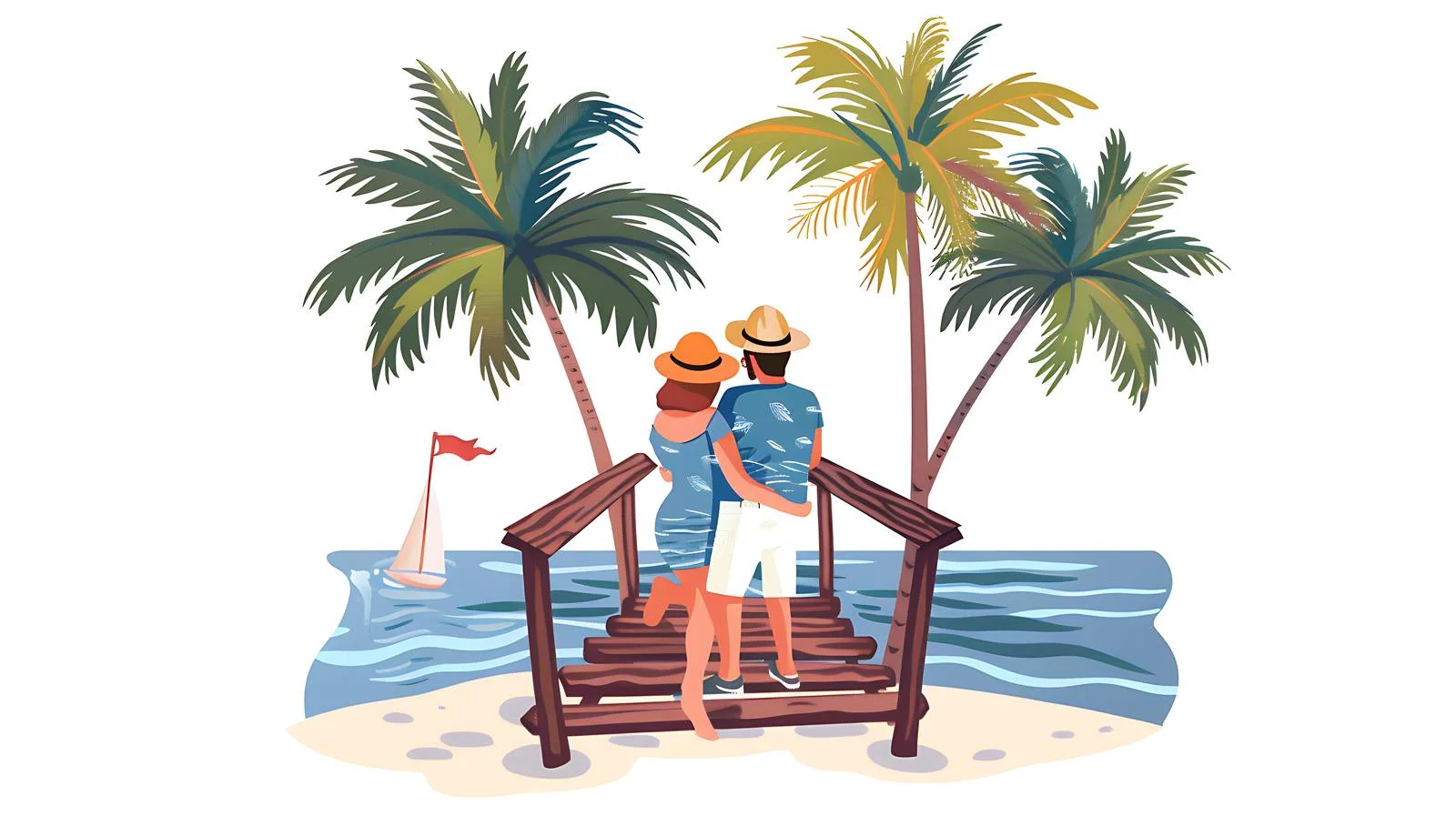 Romantic Honeymoon Embrace on Wood — free download from Dotvec