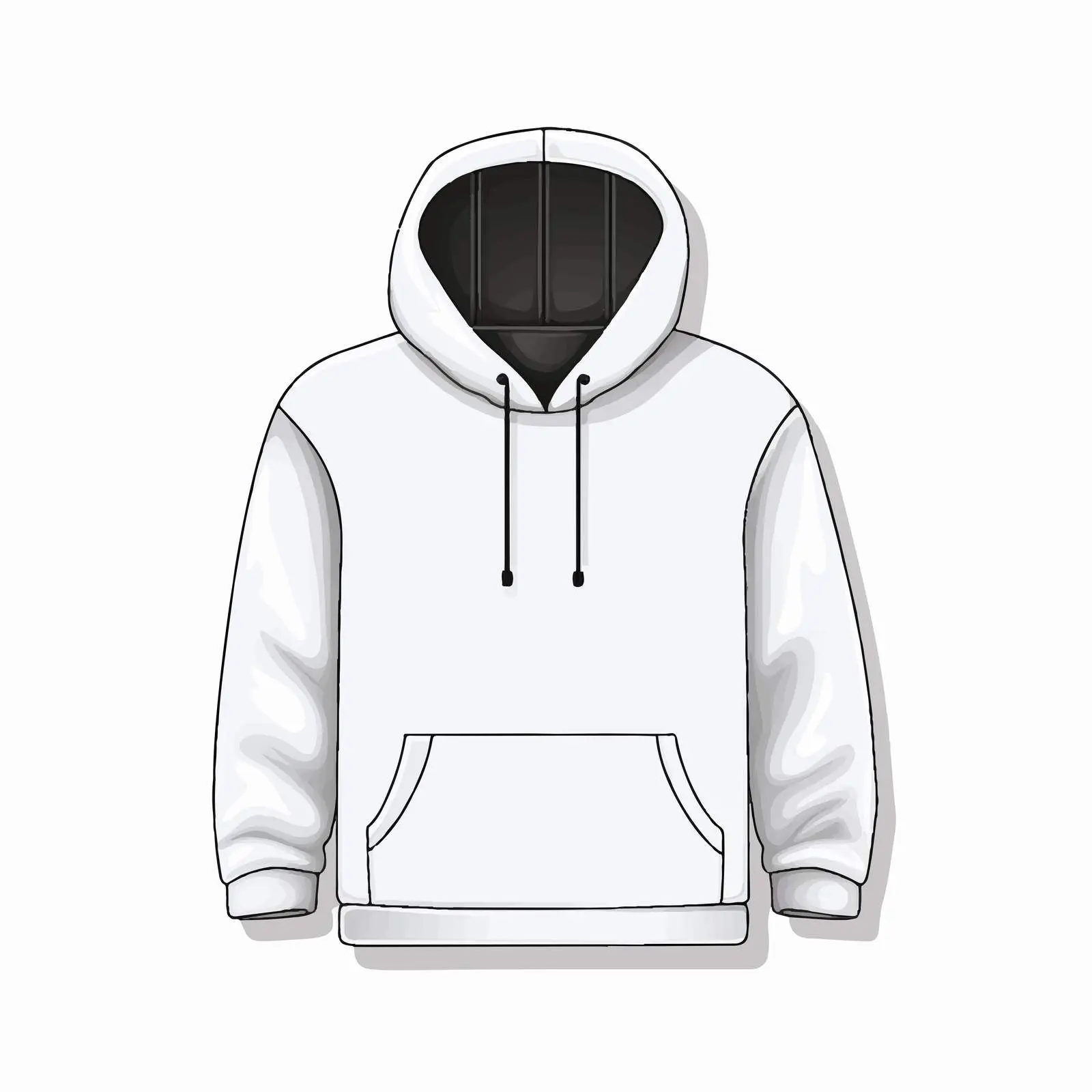 Hoodie Jumper Line Vector Illustration on White Background — free download from Dotvec