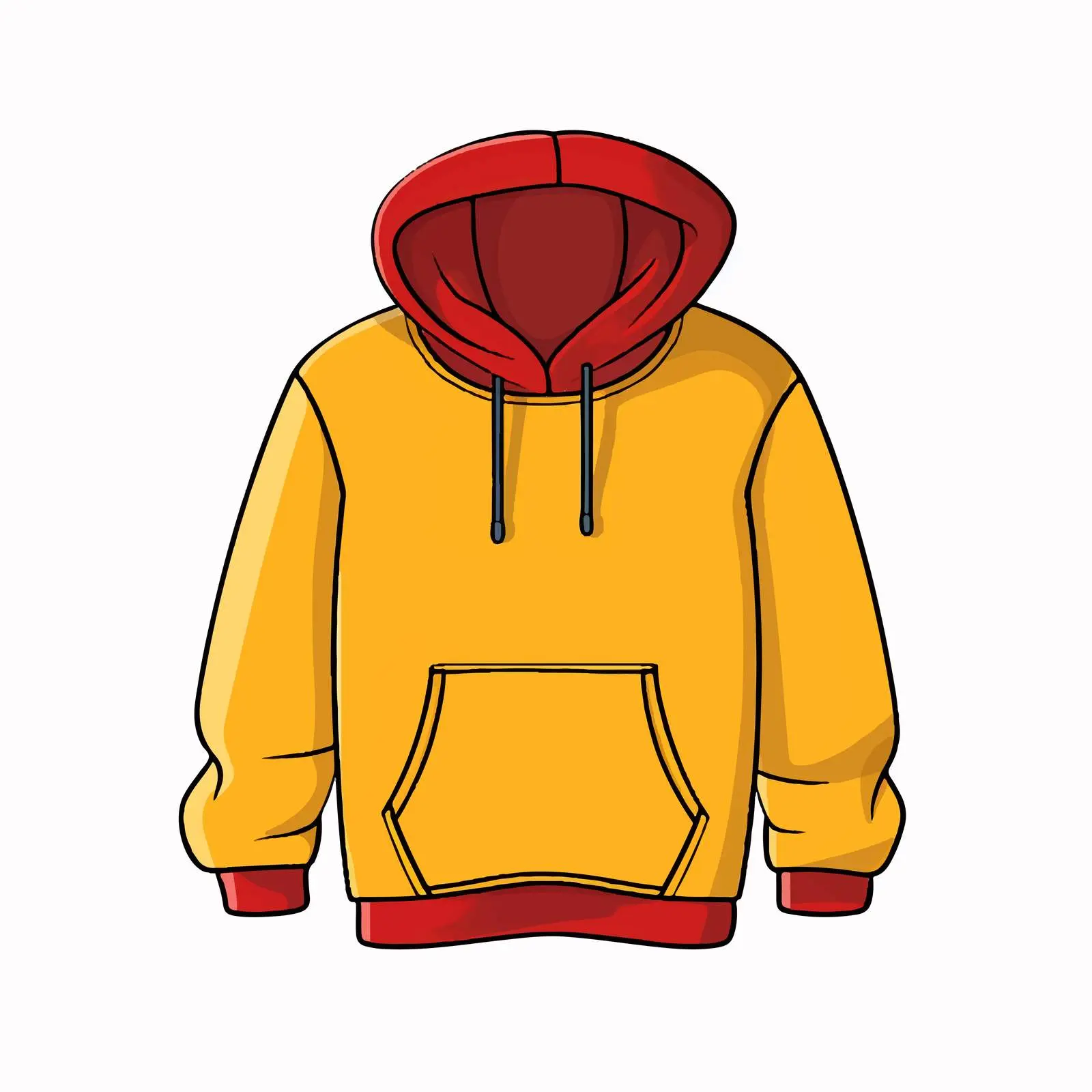 Hoodie Jumper Line Vector Illustration on White Background – free wearable art image from Dotvec