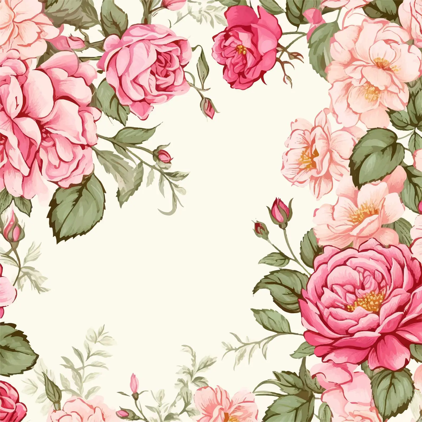 Blooming Garden Flowers Horizontal Backdrop — free download from Dotvec