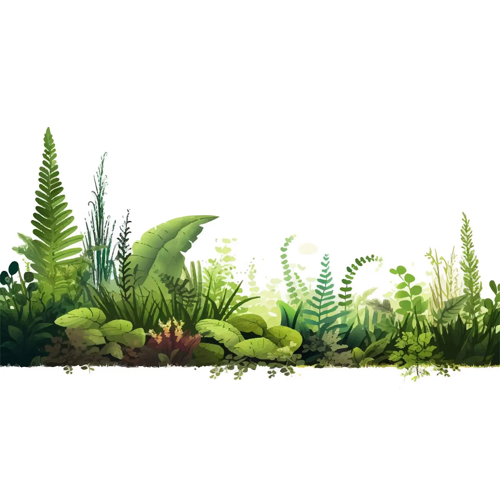 Lush Ferns and Wild Herbs Background Vector — free download from Dotvec