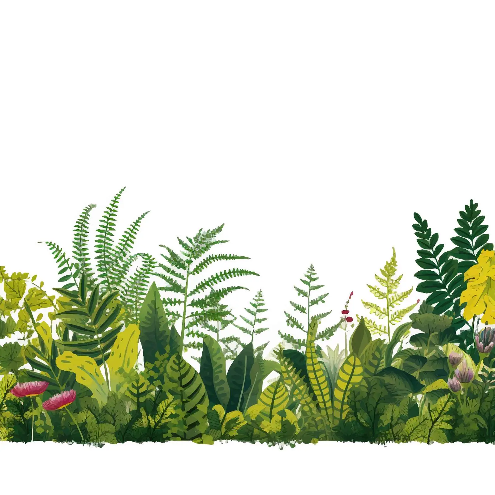 Elegant Ferns and Wild Herbs Background Vector — free download from Dotvec