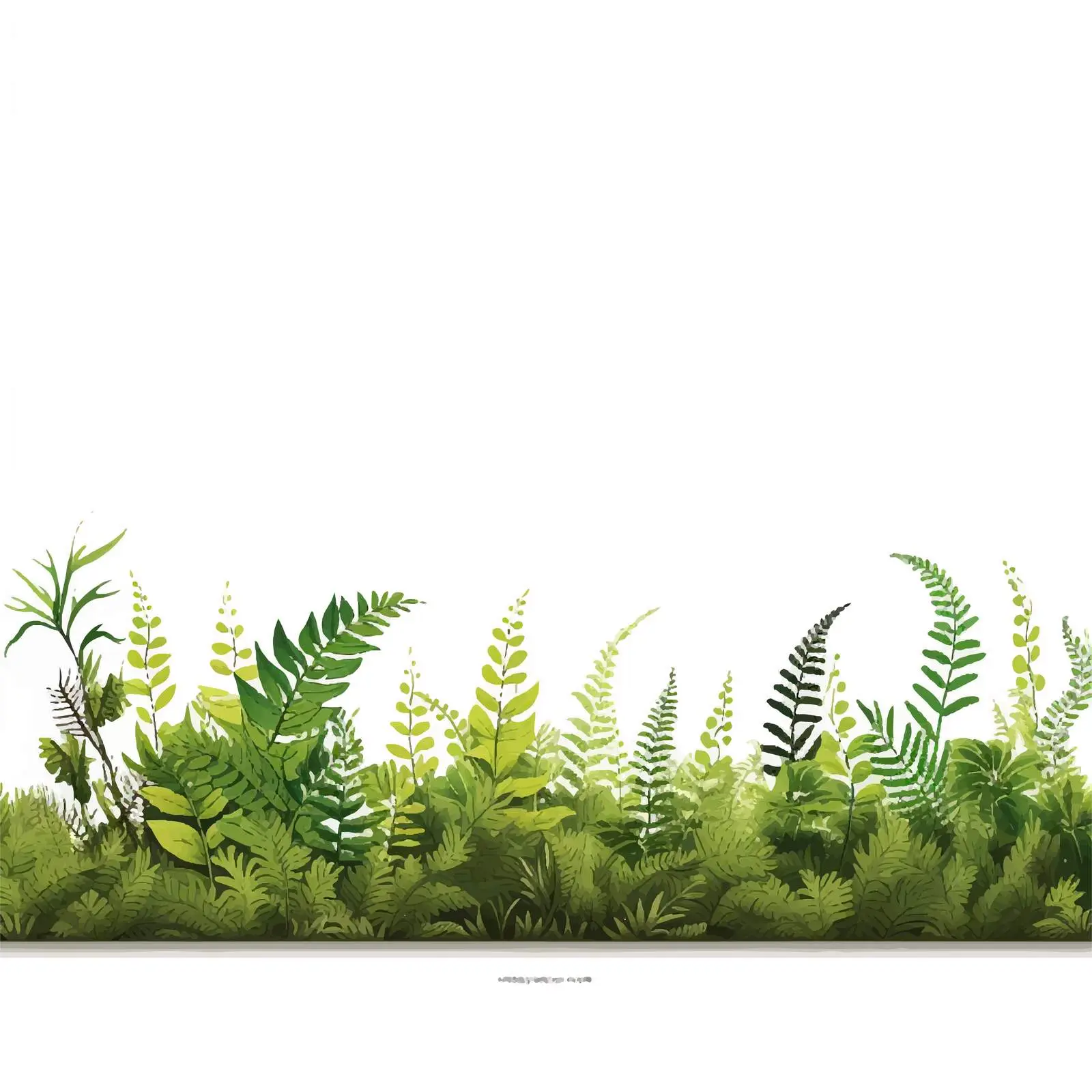 Lush Horizontal Background with Beautiful Ferns – free seamless patterns image from Dotvec