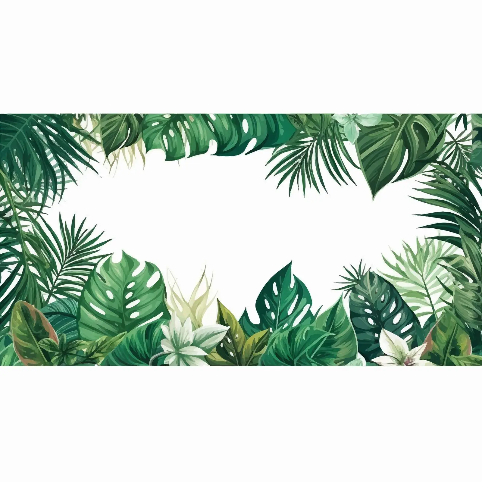 Elegant Horizontal Banner with Green Foliage Design — free download from Dotvec