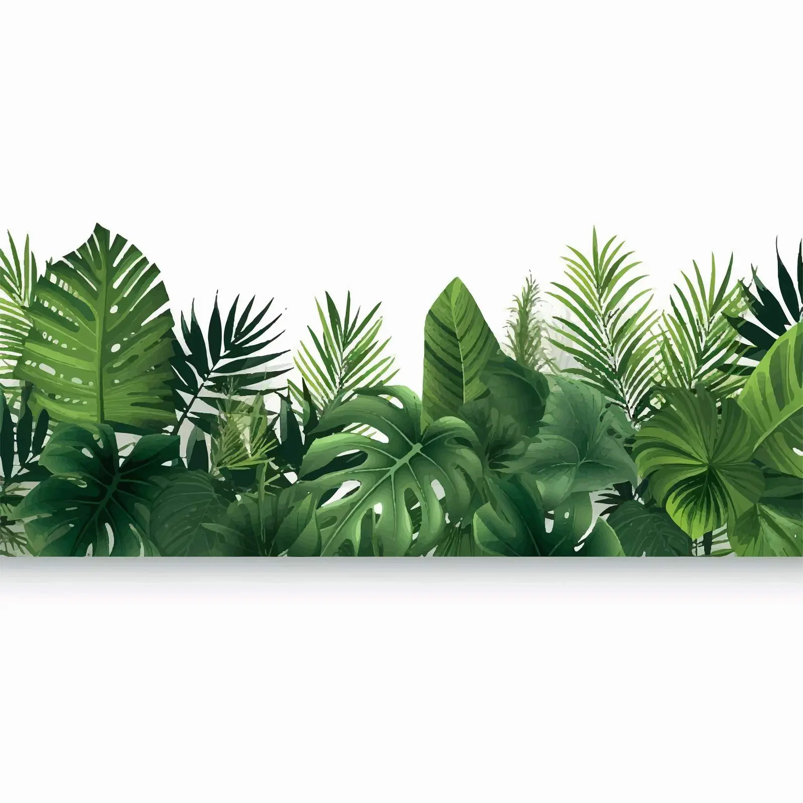 Decorative Horizontal Banner with Green Foliage — free download from Dotvec
